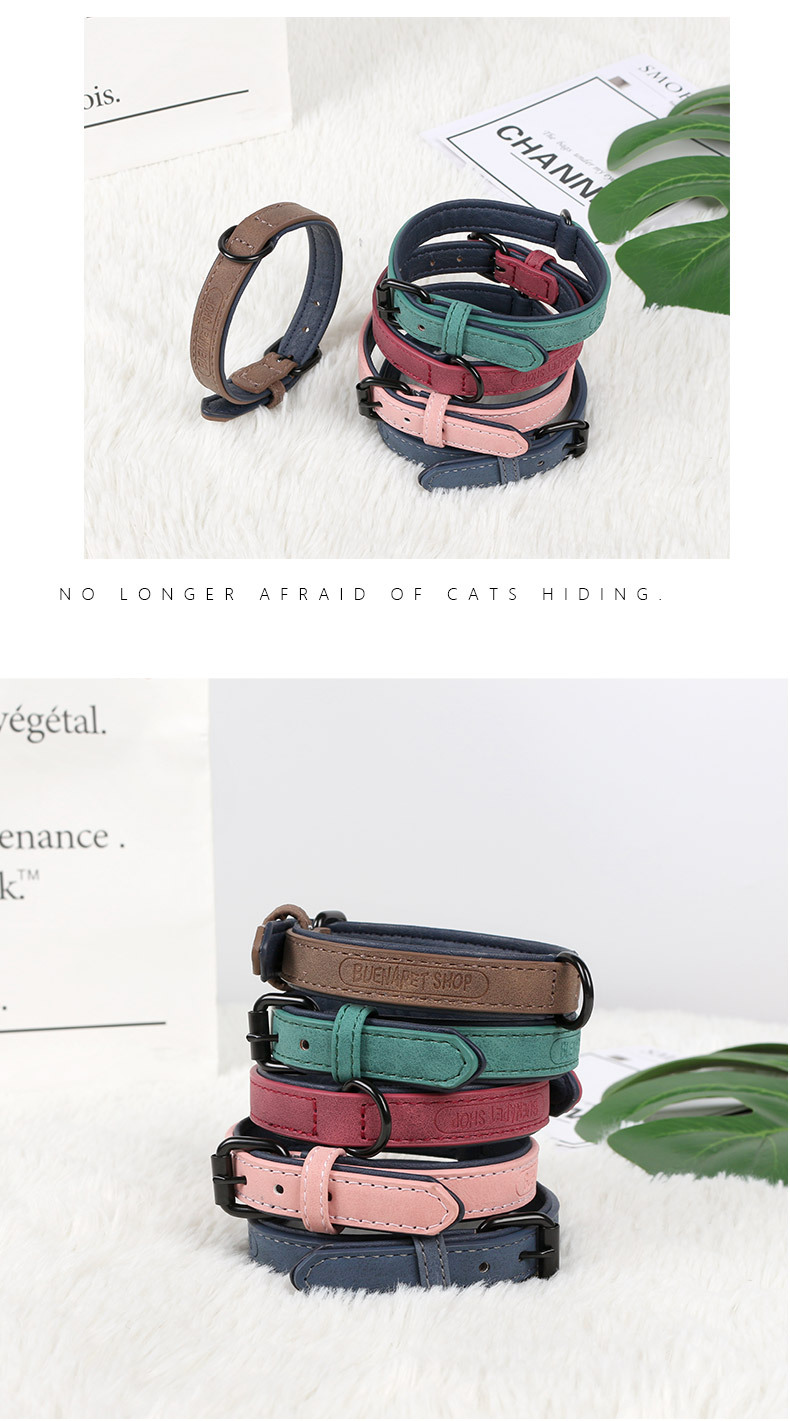 Cross-border hot-selling pet collars, dog PU collars, medium and large-sized dog neck covers, and leash collars are available for wholesale in stock pic 21