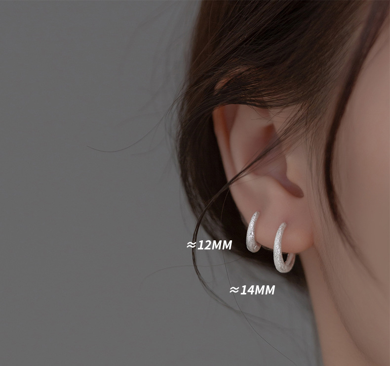 Nalan S925 Silver Matte Series Full Sky Star Girlish Heart Ear Buckle, Elegant summer earrings for Women M02477 pic 2