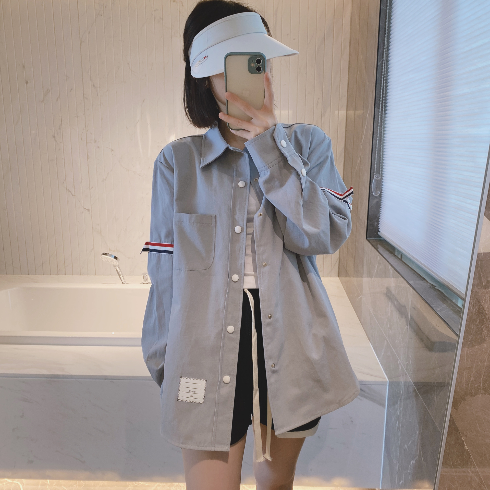 TB casual trendy brand poplin slim-fit solid white shirts for men and women, Oxford fabric shirts for women with long sleeves pic 16