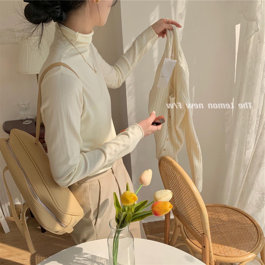 秋冬新款女装高领卷边打底衫糖果色修身保暖基础款仿羊绒衫毛衣女详情48