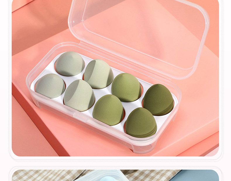 Egg box beauty egg set, super soft, no powder, makeup foundation puff, makeup egg dry and wet dual-purpose, 8 compartments pic 16