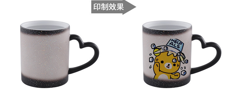 Heat transfer core handle Starry Sky color-changing Cup, Star Language Ceramic temperature-sensing cup diy creative blank Magic cup consumables batch pic 20