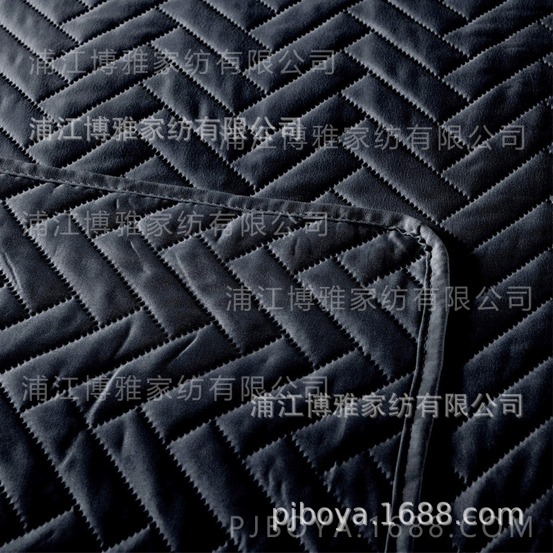 Boya Wholesale Fleece 3D ultrasonic Spring and Summer plain pillowcase, embossed cotton fabric embroidered washed quilt, pillowcase quilting pic 26