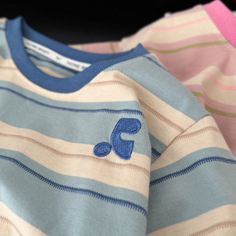 立体刺绣儿童新款短袖T恤夏装宽松韩版上衣休闲打底衫批发代发详情8