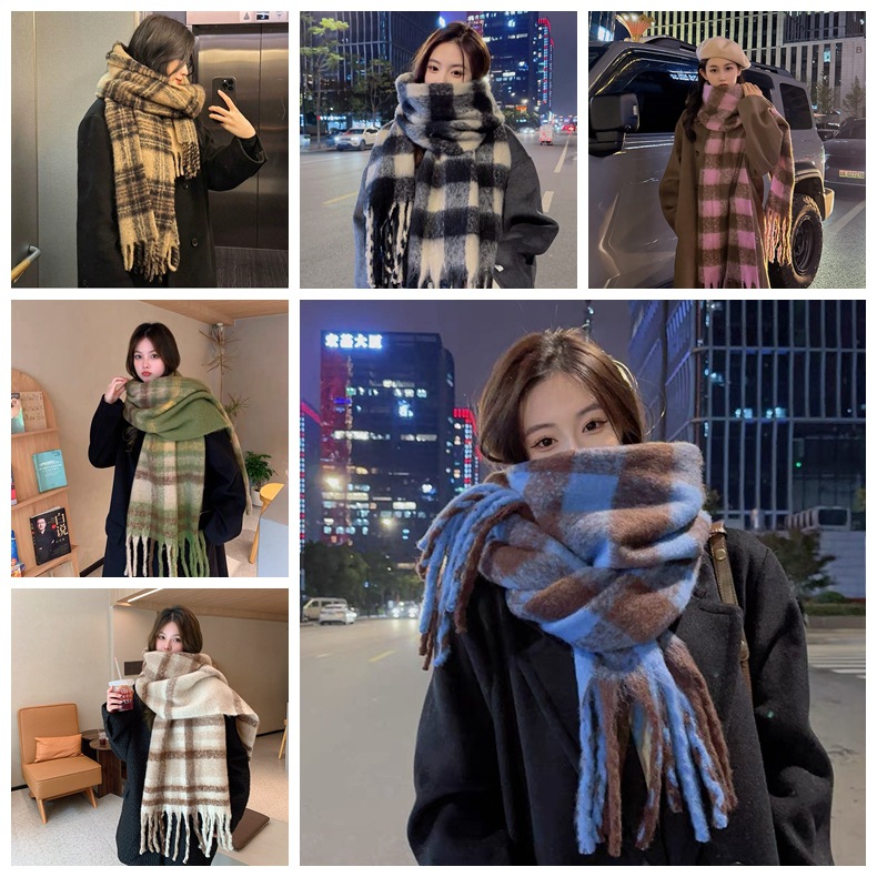 新款秋冬季围巾高级感仿羊绒百搭针织披肩韩版纯色保暖围巾情侣详情5