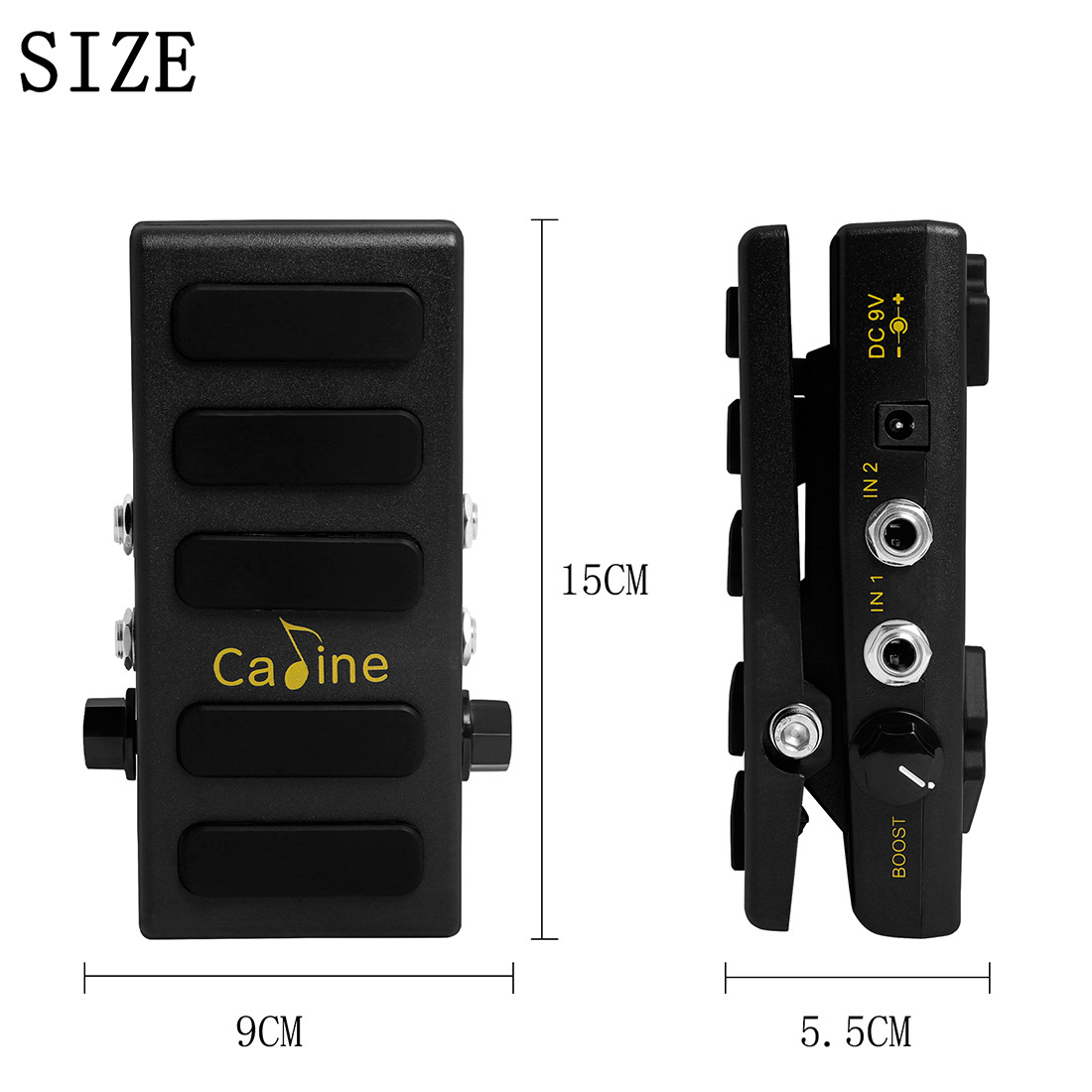 Caline pedal de volumen de guitarra ajuste de impulso efecto de doble canal pedal de volumen de aumento accesorios de guitarra pic 3
