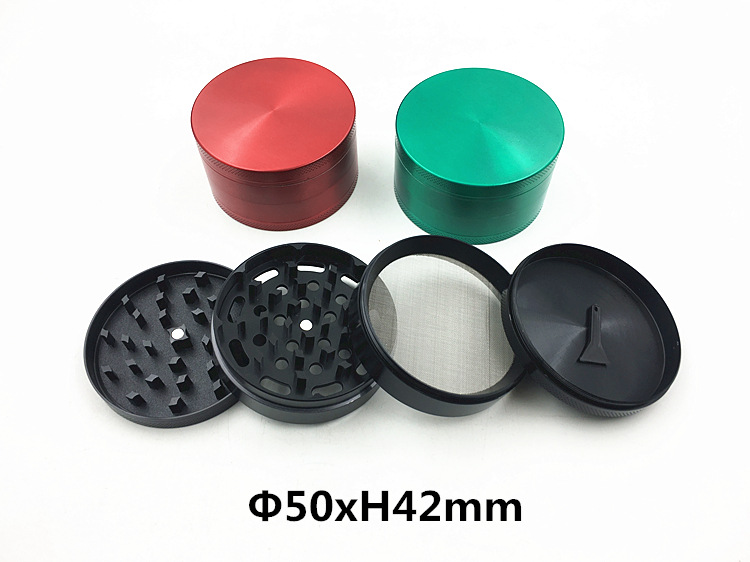 热销四层铝制金属63MM磨烟器四层锌合金烟草研磨器碎烟器烟盒详情3