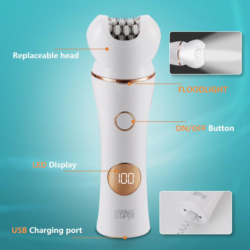 Winning star跨境电动修腿毛剃腋毛拔毛按摩等多功能剃毛器套装详情5