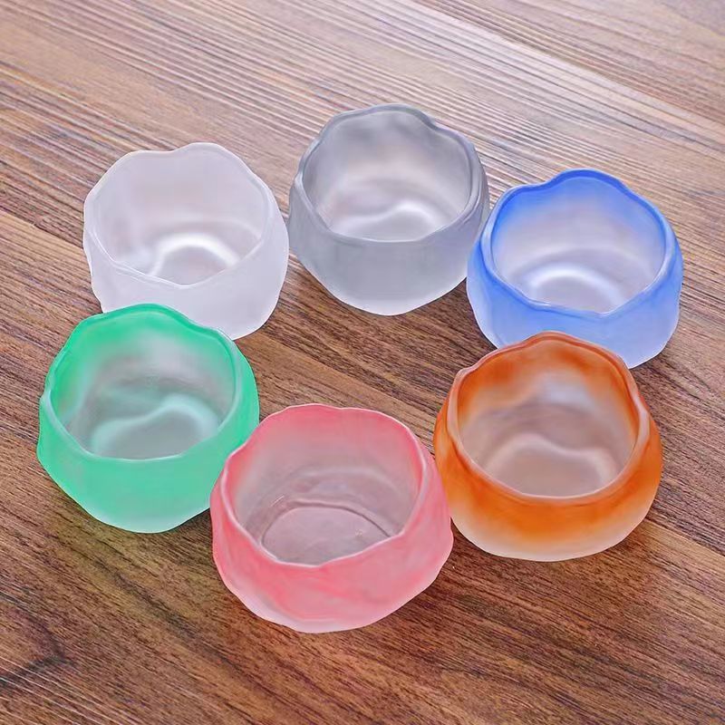 INS First Snow Glass Tea Cups with high appearance standards, Japanese snow release cups, transparent frosted tea tasting cups, handcrafted glass Shangshen cups, and other selected categories pic 5