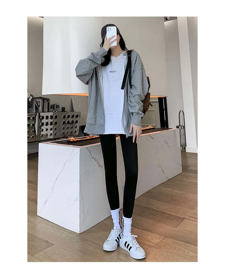 春秋鲨鱼裤紧身高腰收腹提臀芭比裤瑜伽薄黑色打底裤女生外穿批发详情29