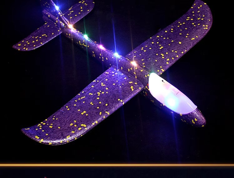 49cm大号发光泡沫飞机批发夜市手抛回旋飞机模型户外仿真航模玩具详情8