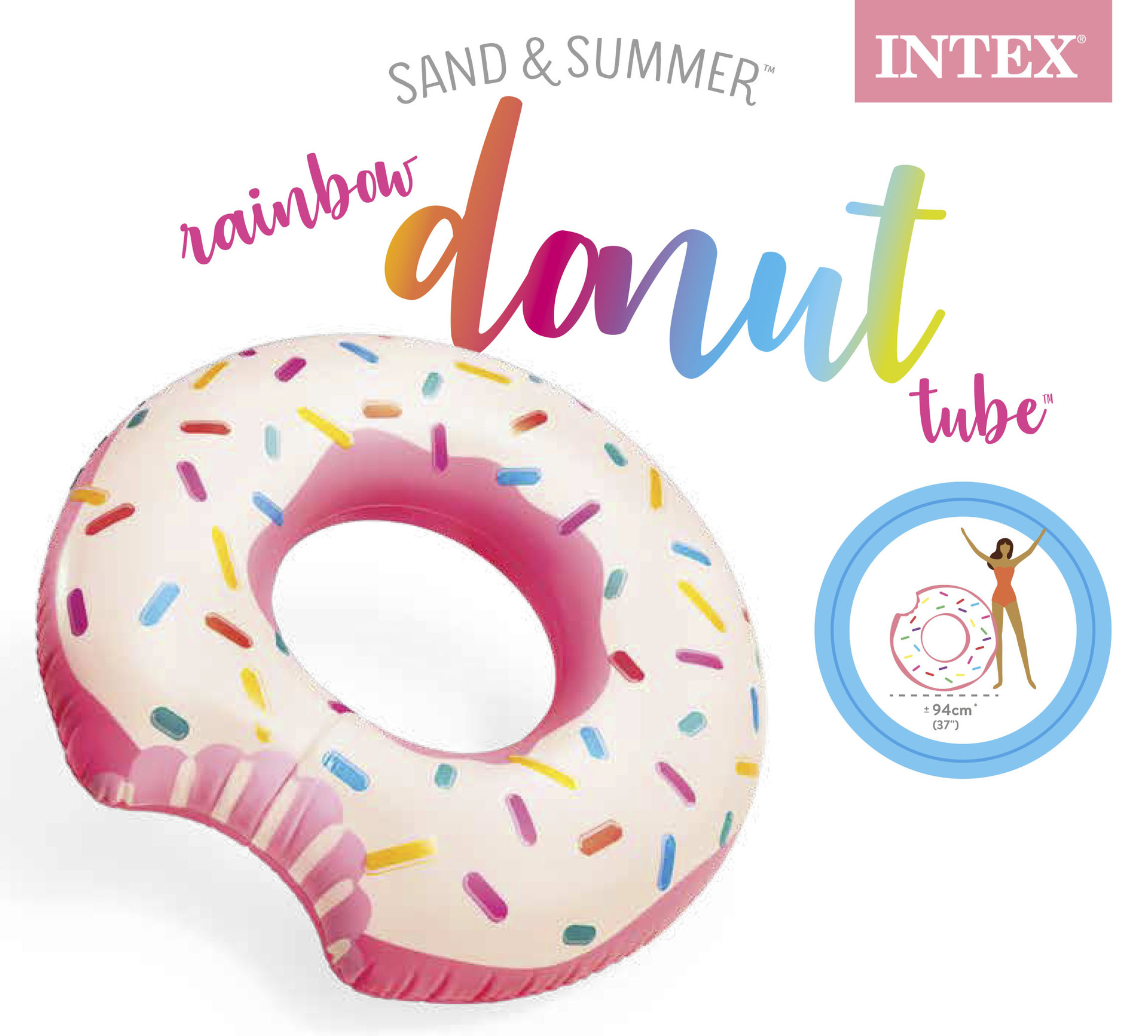 INTEX56265 Summer New adult donut swimming ring, PVC inflatable thickened life buoy, underarm float ring pic 1