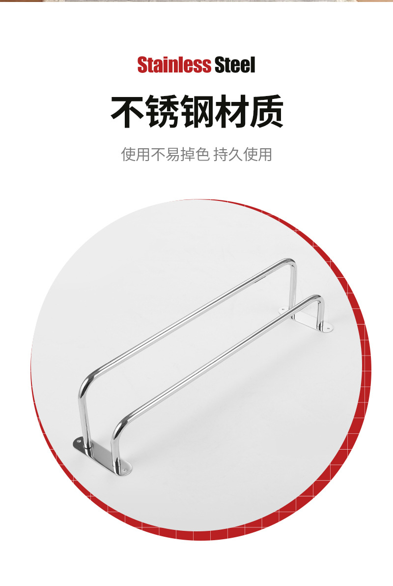 镀铬单层双城毛巾架 简约款不锈钢毛巾架 卫浴毛巾挂杆详情5