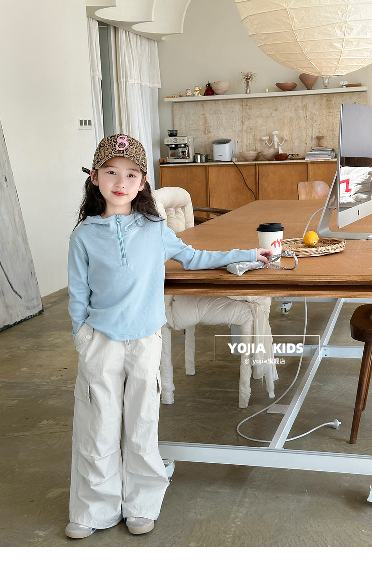 女童T恤春季2025新款韩范修身小女孩连帽上衣儿童长袖春装详情33