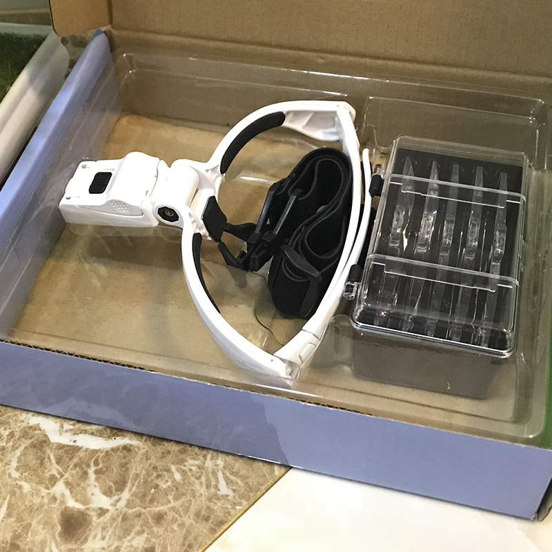 LED lamp 9892BP battery model /BC charging model head-mounted glasses, high-definition acrylic multi-magnification lens, reading electronic repair magnifying glass pic 15