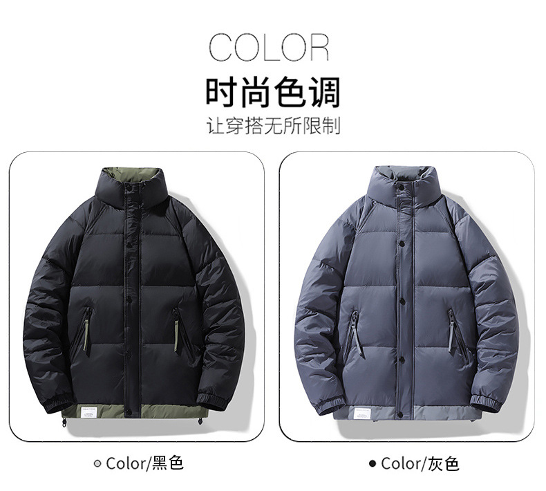 高档男士羽绒服冬季新款潮流帅气男装加厚保暖男女休闲短款外套男详情7