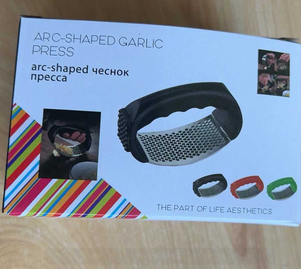 不锈钢手动压蒜泥器弧形厨用蒜蓉器嫩肉器家用压蒜器详情7