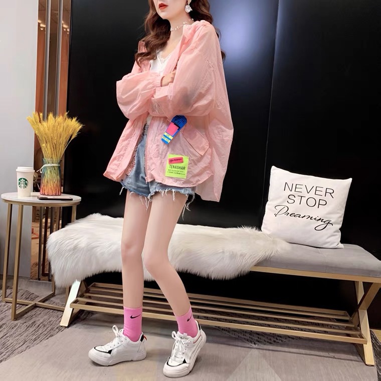 Candy-colored sun-protective clothing for women, mid-length summer 2021 new style loose light jacket, breathable sun-protective shirt, sun-protective clothing pic 12