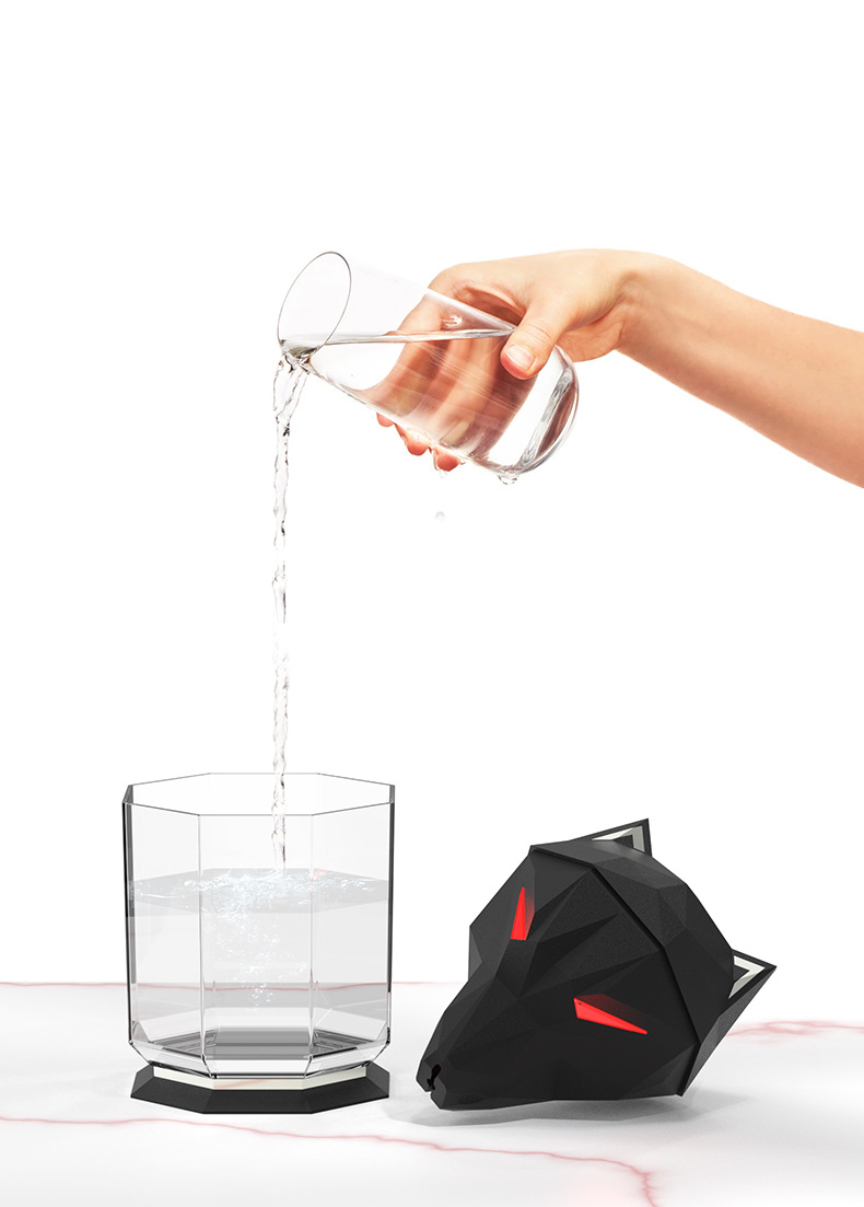 亚马逊新款桌面战狼加湿器家用补水空气净化器狼图腾容量大雾量器详情24