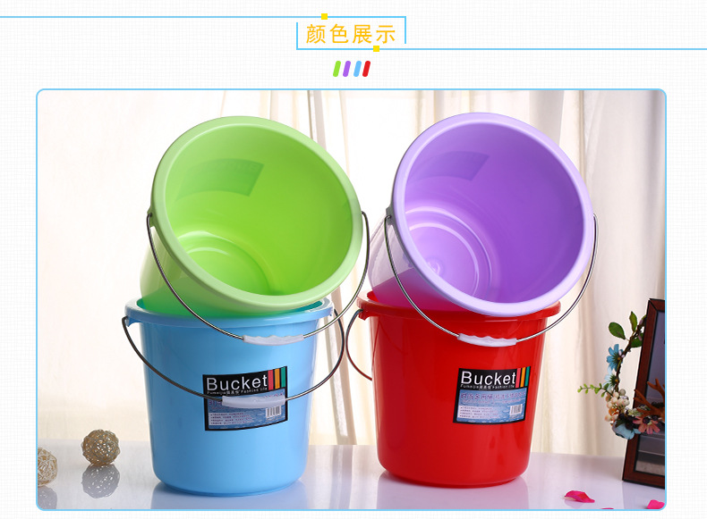 Thickened small plastic bucket from the origin, 13L shock-resistant plastic bucket, portable household car wash bucket pic 4