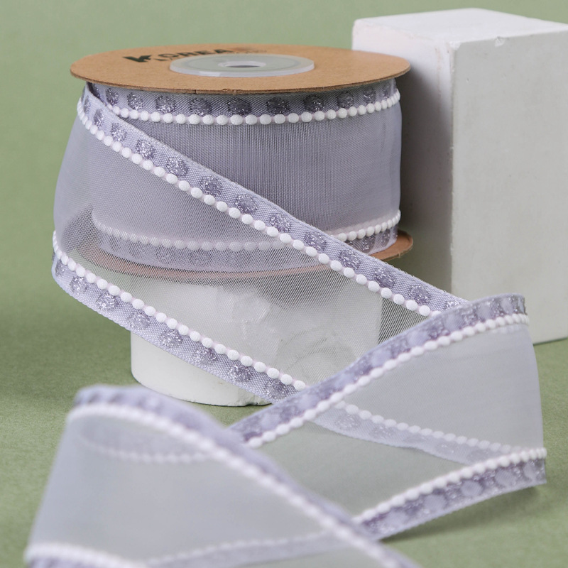 Wide-brimmed white thread snow gauze ribbons, hair accessories, gifts, fresh flowers, shoes, straw hats, butterfly decorations, scallion dots, thick-brimmed ribbons pic 12