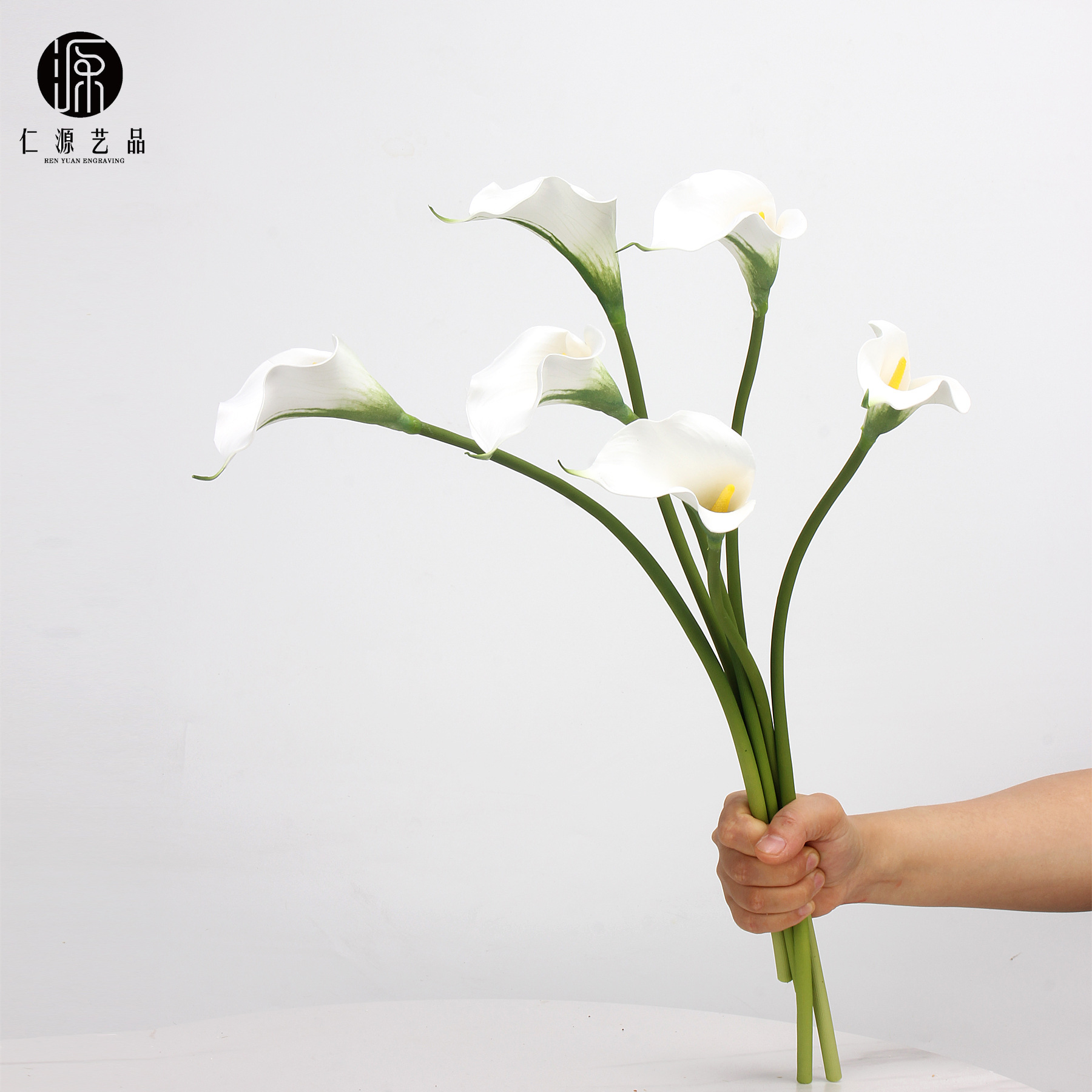 工厂直销 EVA马蹄莲仿真花海芋手感假花单枝婚庆家居插花配材道具详情18