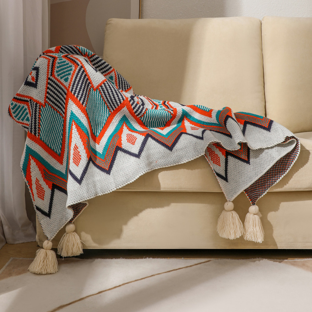 Bohemian sofa cover blanket, air conditioning blanket, all-season universal nap blanket, ethnic-style bed, tail blanket, and lap blanket pic 13