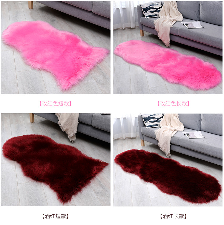 Wool-like carpet, floor mat, long plush, living room coffee table, sofa, bedroom bedside blanket, bay window mat, throw pillow pic 16