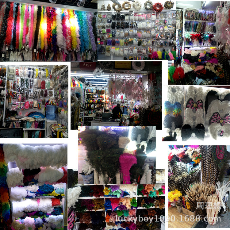 厂家批发珍珠鸡毛彩色羽毛 服装DIY手工工艺品饰品耳环材料野鸡毛详情39