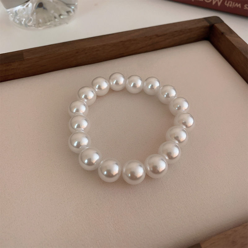 French retro and simple pearl elastic bracelet, French light luxury fashionable wristband, popular daily versatile and elegant jewelry pic 18