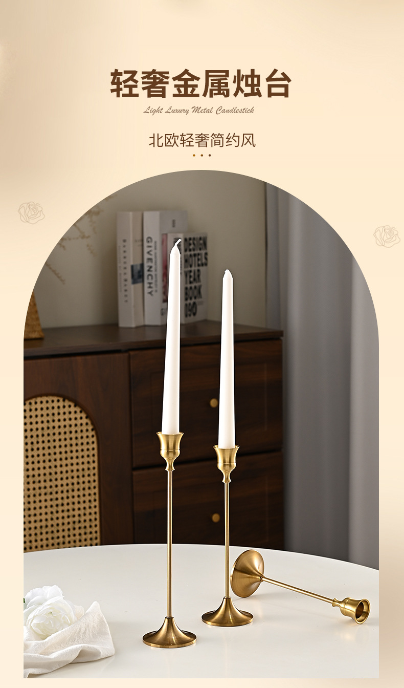 Light luxury style metal candlestick, candlelight dinner, single-head design, creative and romantic date. Direct supply from the manufacturer pic 1