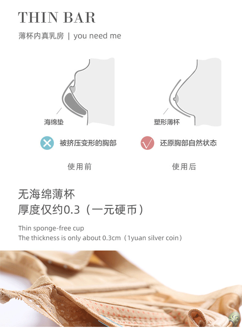 Thin and adjustable bra with three rows and seven buttons for breast retraction and anti-sagging, oversized large chest, thin cup, Foshan underwear for women pic 35
