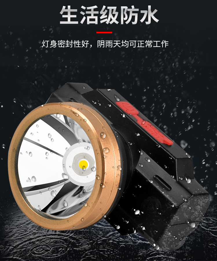 跨境新款迷你头灯USB充电户外防水便携远射头戴式LED头灯详情12