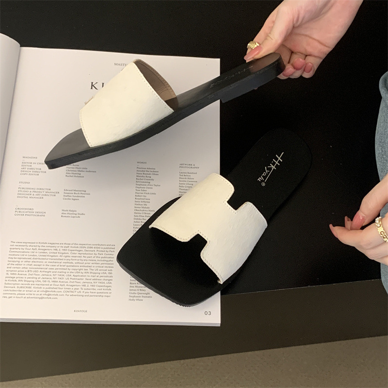 女士凉拖鞋外穿2024年夏季新款时尚百搭复古舒适平底防滑一字拖潮详情24