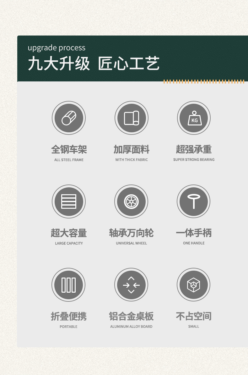 Factory direct supply outdoor camping carts, campsite carts, portable folding carts, camping carts, lightweight grocery shopping camping carts pic 6