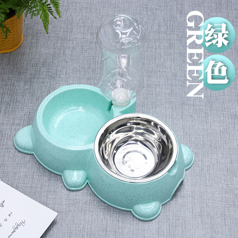 宠物碗猫咪自动饮水器狗碗304不锈钢狗狗食具防打翻卡通宠物双碗详情12