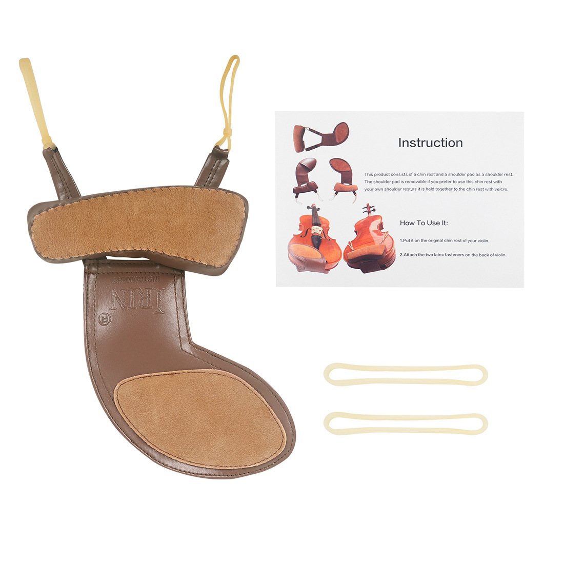 IRIN violin shoulder rest two-in-one sheepskin neck and chin rest pad fabric violin shoulder rest pad 4/4-1/16 pic 3