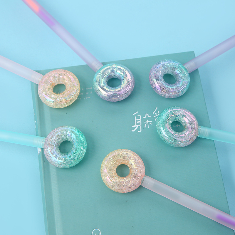 Korean version 2105 Crystal Donut Gel Pen, creative and colorful ice crack Donut, student signature pen wholesale pic 6