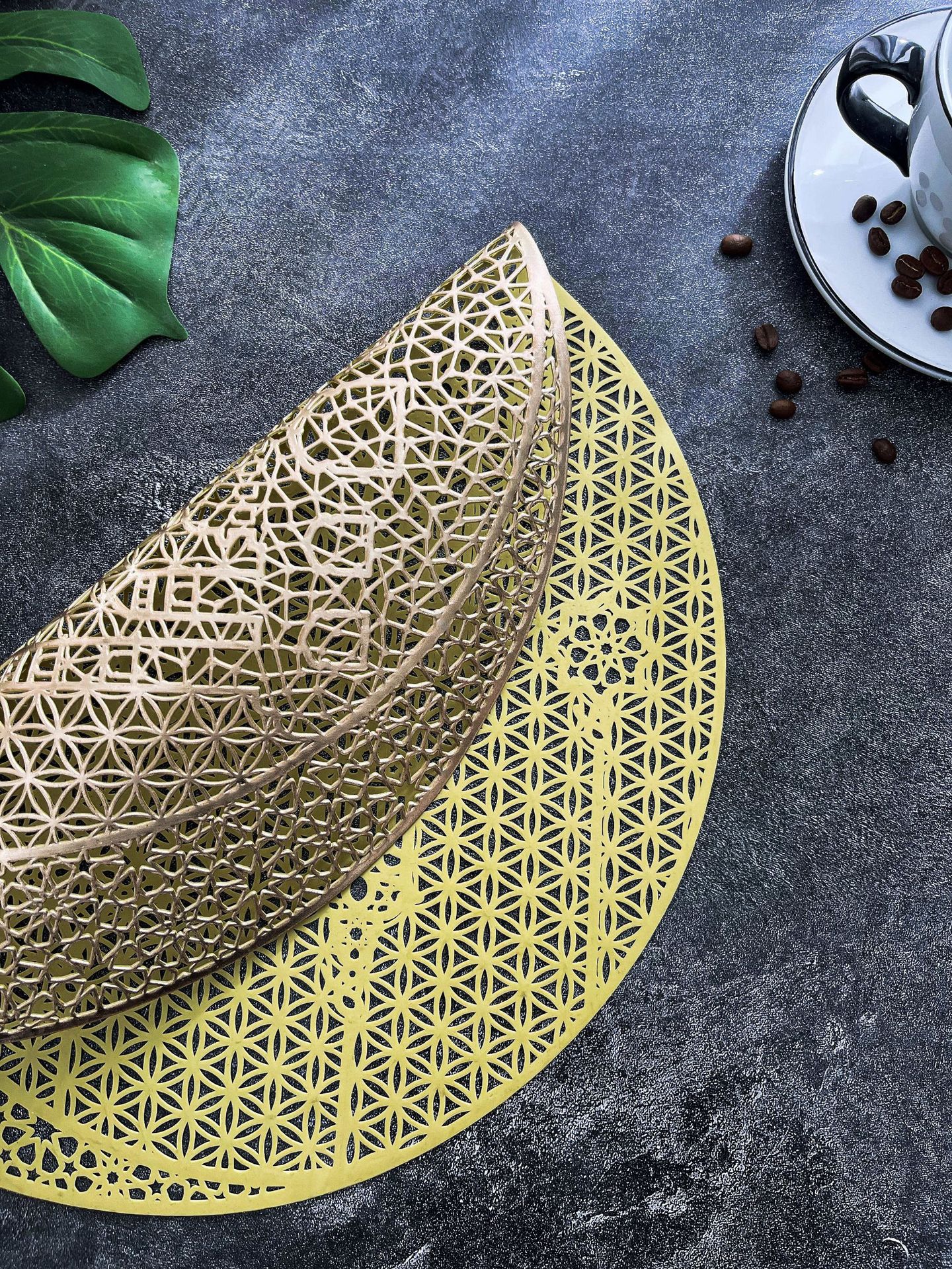 镂空pvc圆形西餐垫 家用餐桌装饰餐垫防烫隔热垫防滑餐具垫餐桌垫详情17