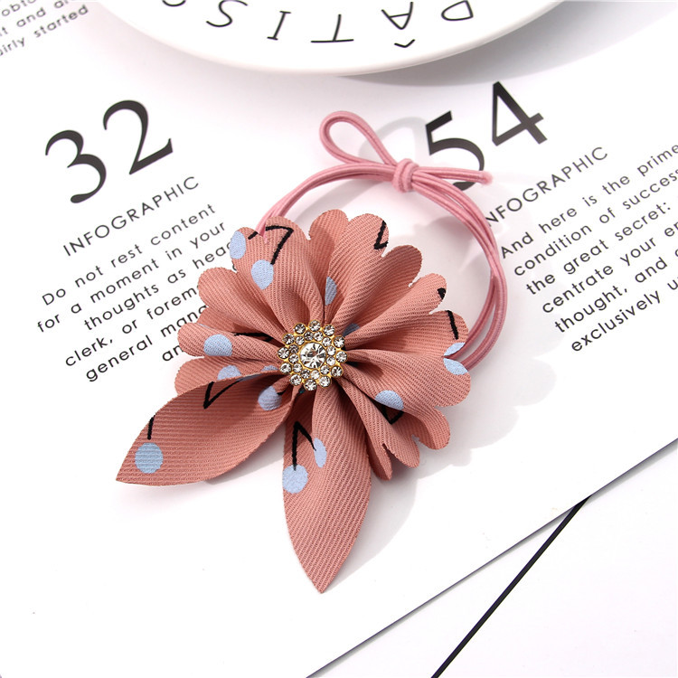 New Korean-style fresh and elastic hair bands, hair ties, fabric, butterfly flower hair ties, hair accessories, knotted leather covers for women wholesale pic 6