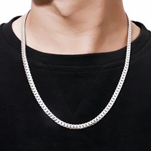 Titanium steel square snake chain necklace for men, with a light luxury and niche feel. Square snake bone chain for men, collarbone chain for women, fashionable pic 4