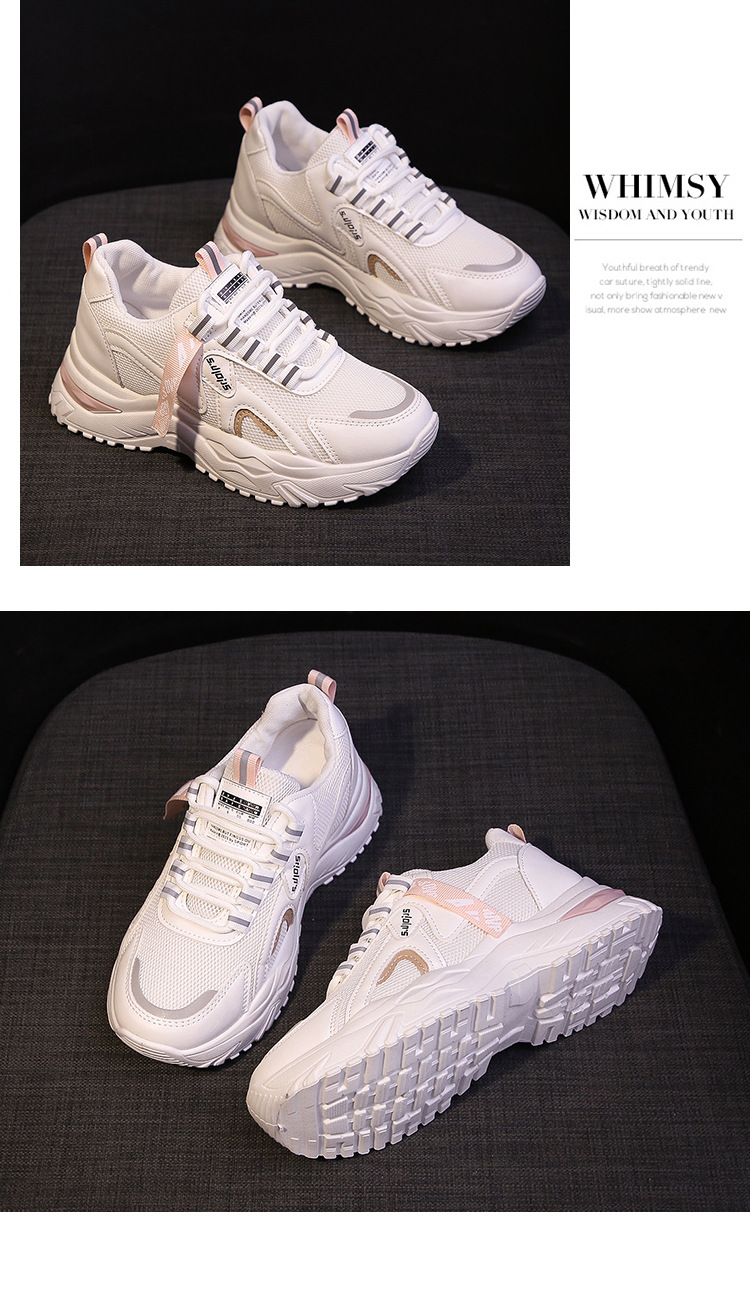 拼色老爹鞋女2024新款韩版透气网面休闲鞋女厚底增高运动鞋批发详情16