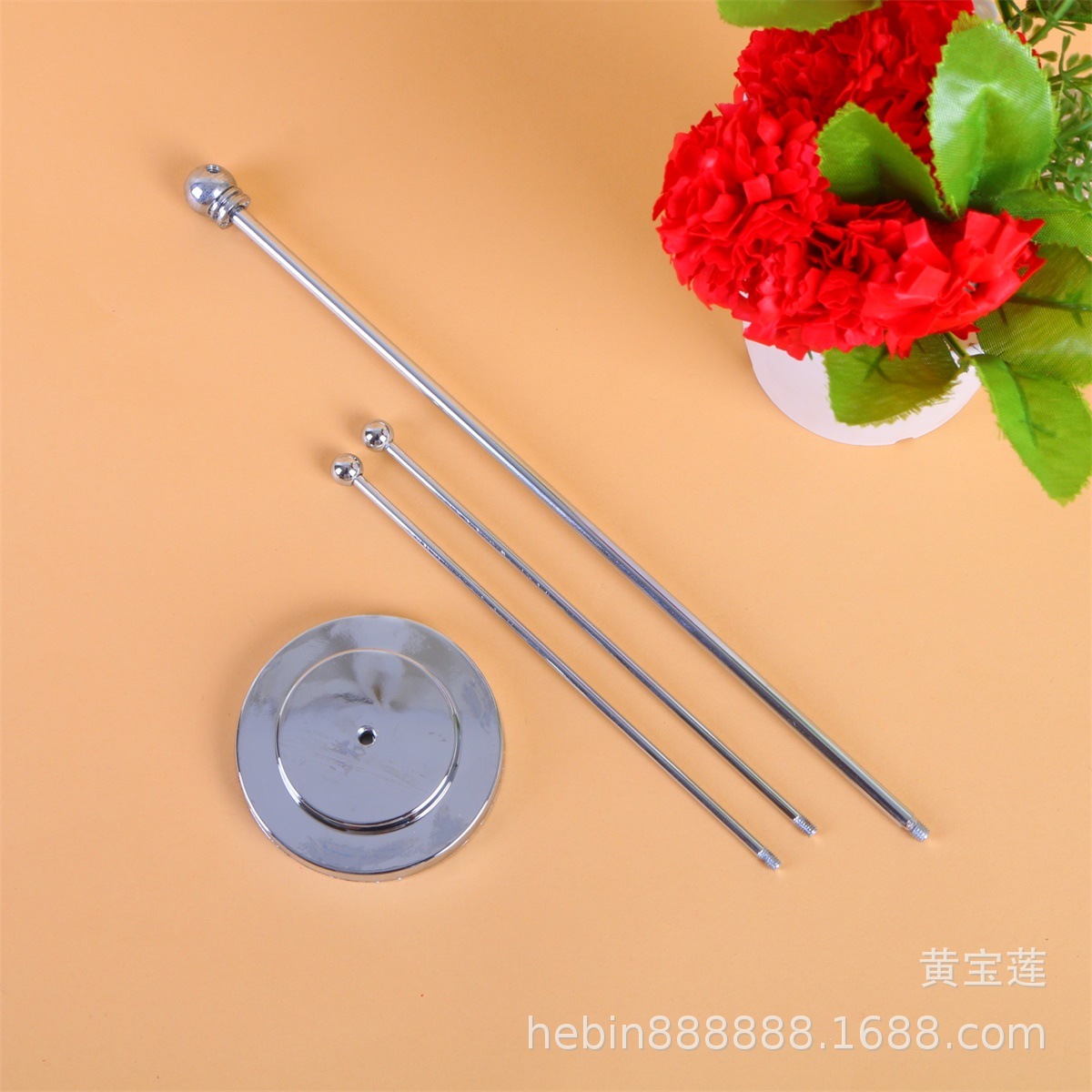 Wholesale double-pole, double-layer Y-shaped stainless steel table flag stand, signature flag stand, negotiation flag stand pic 3