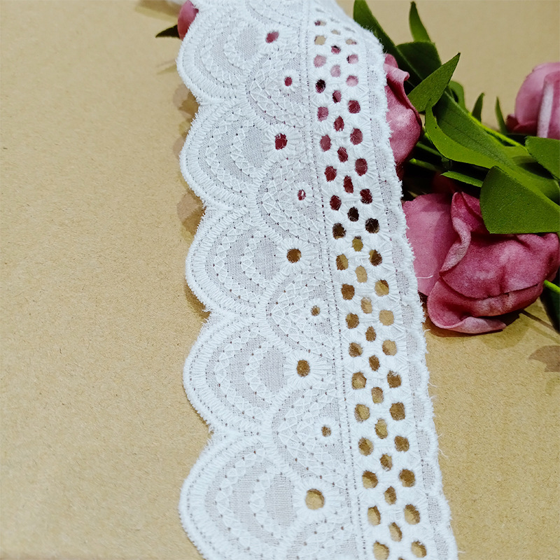 纯棉布镂空棉线刺绣蕾丝花边 女装童装配饰棉布花边辅料 源头现货详情1