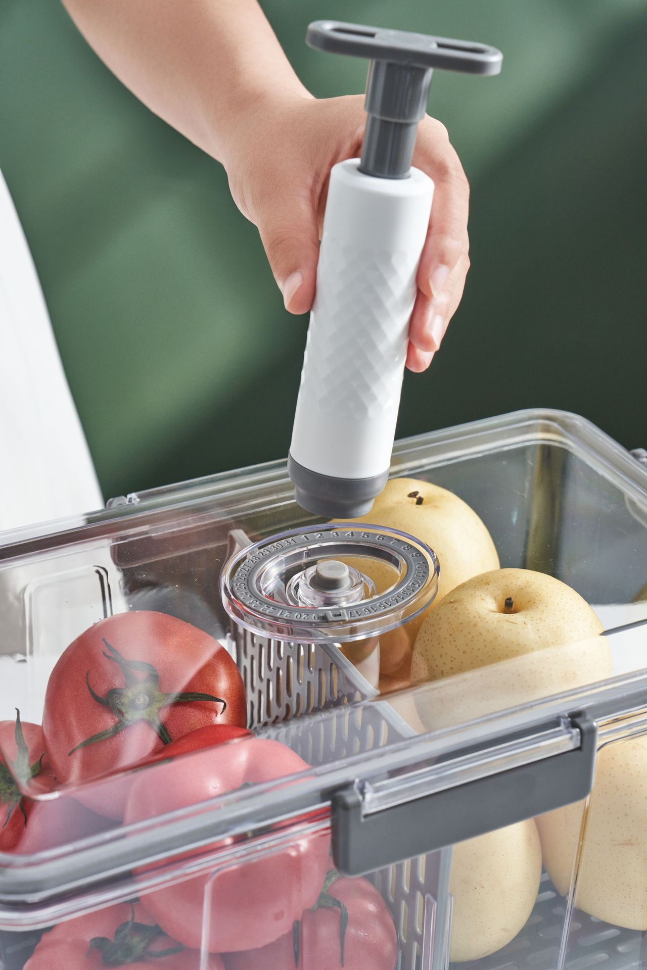 家用抽真空保鲜收纳盒食品密封透明沥水罐厨房冰箱冷冻收纳储物盒详情5