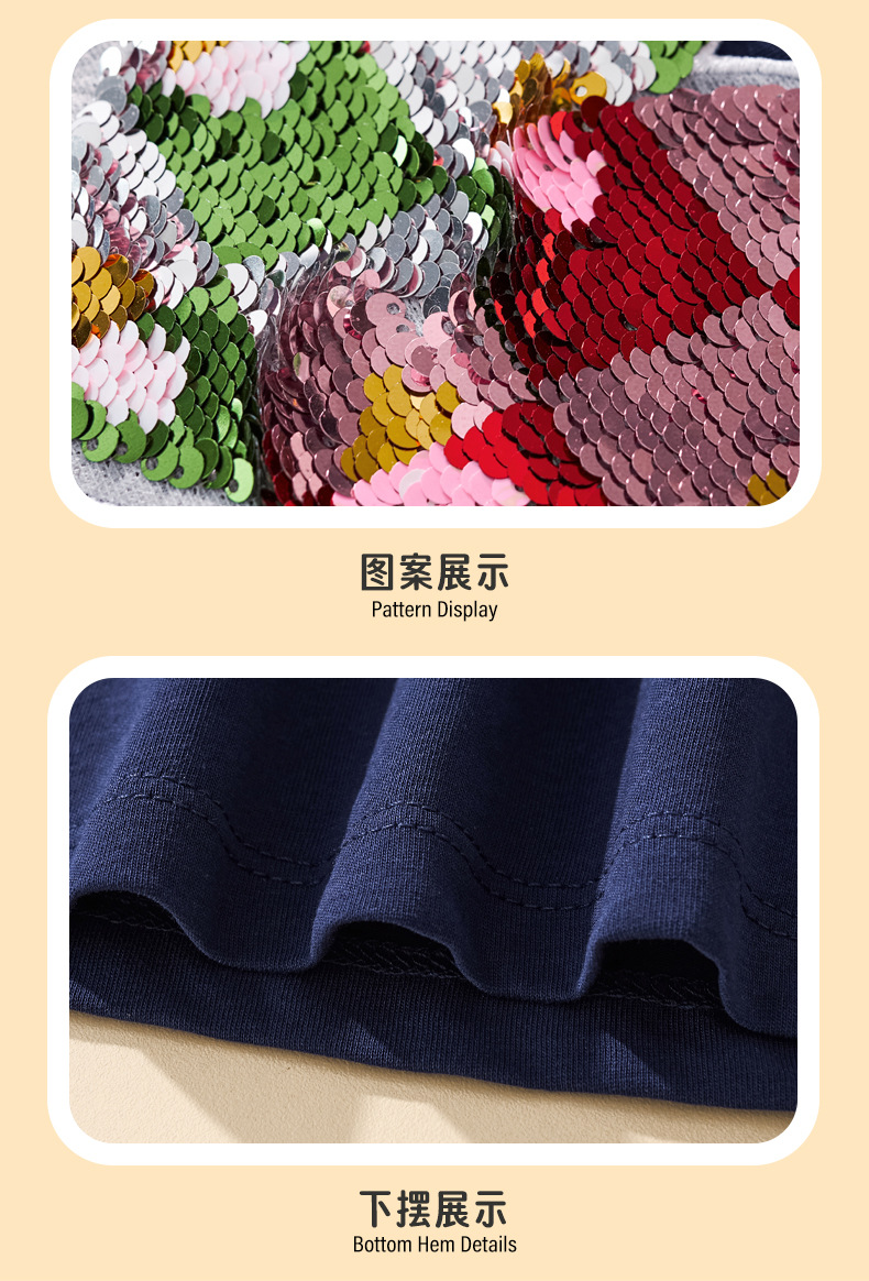 2024新品女童长袖T恤女宝宝秋冬卡通爱心珠片童装上衣儿童打底衫详情10