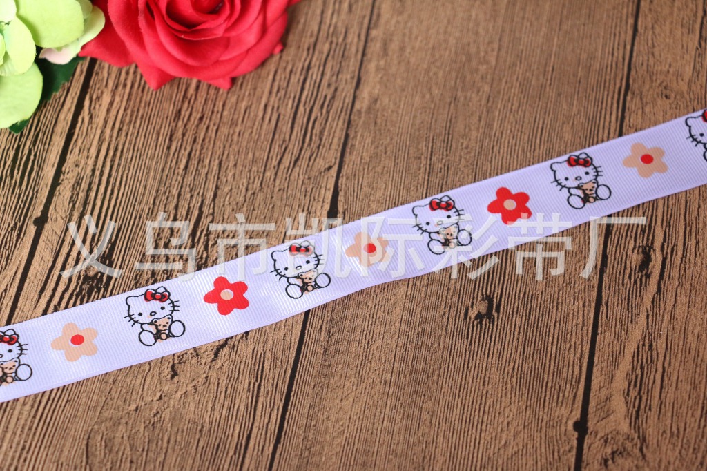 hello kitty webbing, satin ribbon, colored ribbon, festival decoration gift ribbon, flower gift packaging gift ribbon pic 11