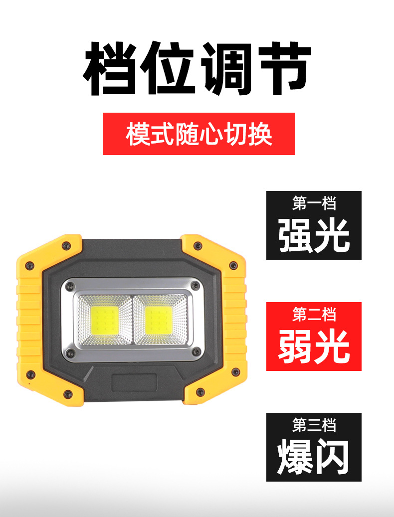 New LED high-brightness solar floodlight, USB charging, mobile and portable, strong magnetic adsorption emergency lighting handheld lamp pic 5