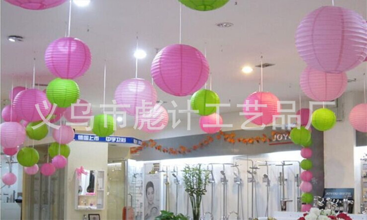 Wholesale white paper lanterns for the Mid-Autumn and Spring Festival, folding, handcrafted round paper lanterns, wedding and festive decorations pic 71