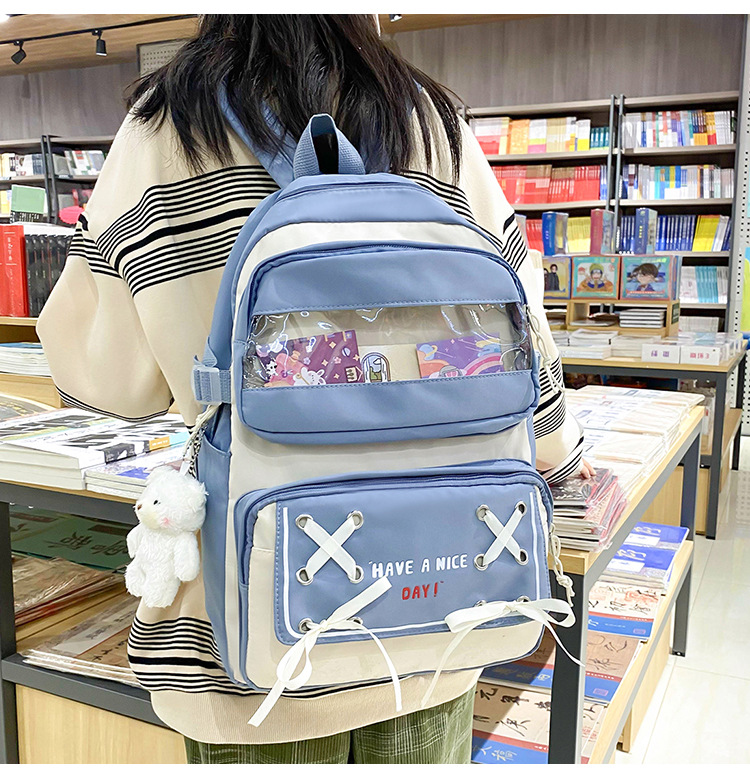 New student schoolbag, Japanese-style cute and fresh girl backpack, large capacity for junior high school students, trendy backpack for primary school boys pic 20
